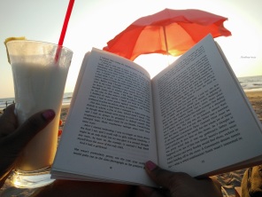Sun, sand, sea and a book in my hand.